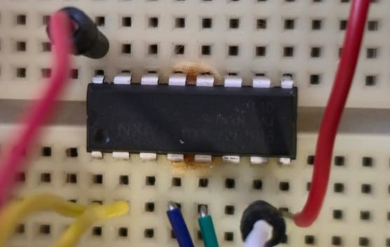 Burned breadboard